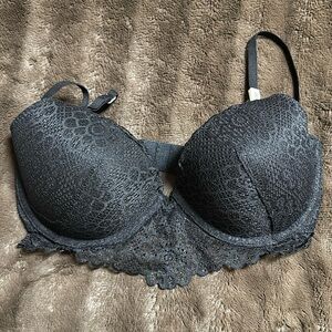 NWT Gilly Hicks Push Em Up Balconet Black Lace  Sz 34DD